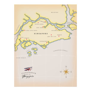 Illustrated map of Singapore Photo Print