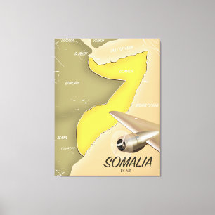 illustrated map of Somalia Canvas Print