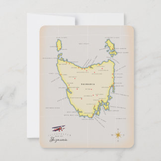 Illustrated map of Tasmania.