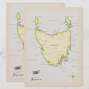 Illustrated map of Tasmania.