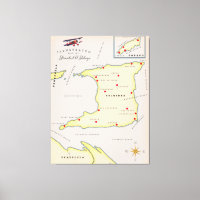 Illustrated map of Trinidad & Tobago