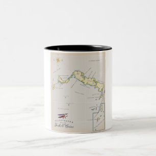 Illustrated map of Turks and Caicos map Two-Tone Coffee Mug