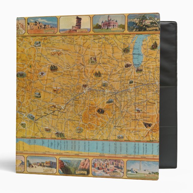 Illustrated Map of US Airways Binder (Front/Inside)