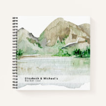 Illustrated Mountain Lake View BUCKET LIST Custom