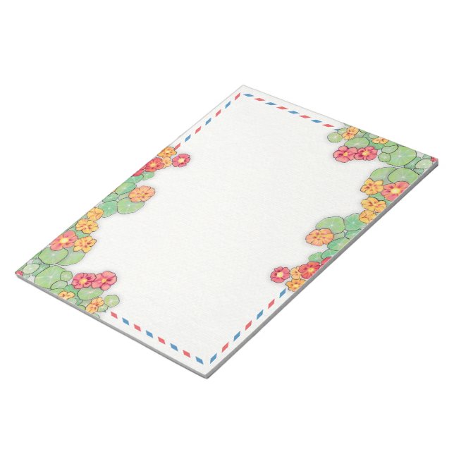 Illustrated Nasturtium Letterhead Notepad (Angled)