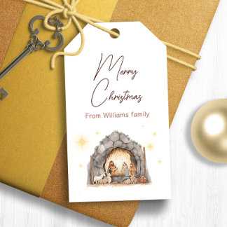 Illustrated Nativity Christmas Gift Tags