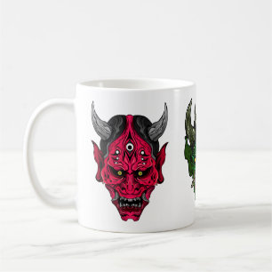 Illustrated Oni Demons Coffee Mug