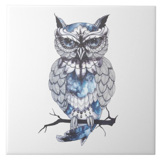 Illustrated Owl design Tile (Front)