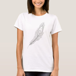 Illustrated Peacock Feather T-Shirt
