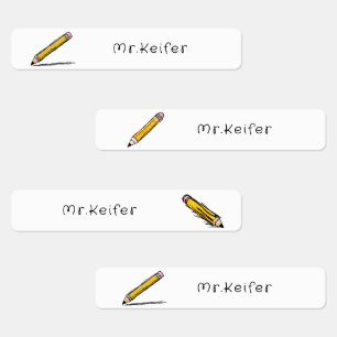 Illustrated Pencil Simple Personalize Teacher Name