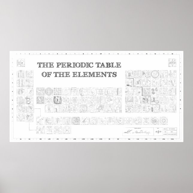 Illustrated Periodic Table of the Elements Poster (Front)