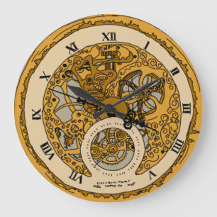 Illustrated Pocket Watch Large Clock