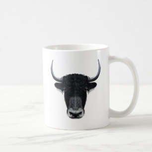 Illustrated portrait of Domestic yak. Coffee Mug