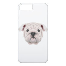 Illustrated portrait of English Bulldog puppy.