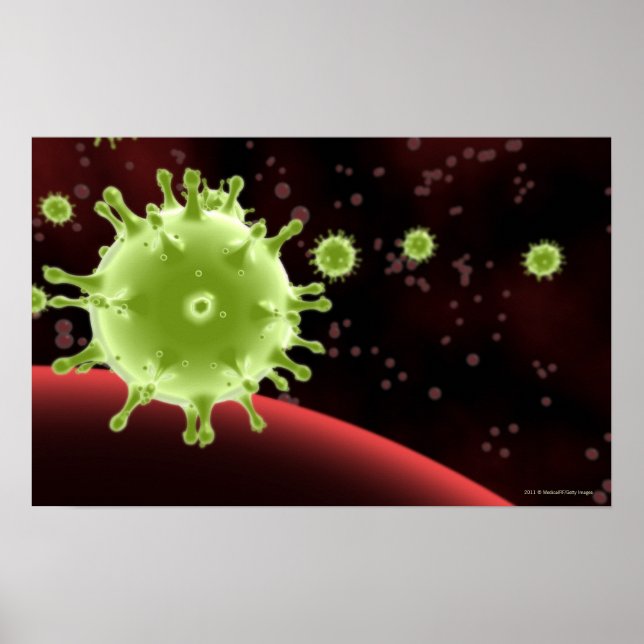 Illustrated rendering of the SARS coronavirus Poster (Front)