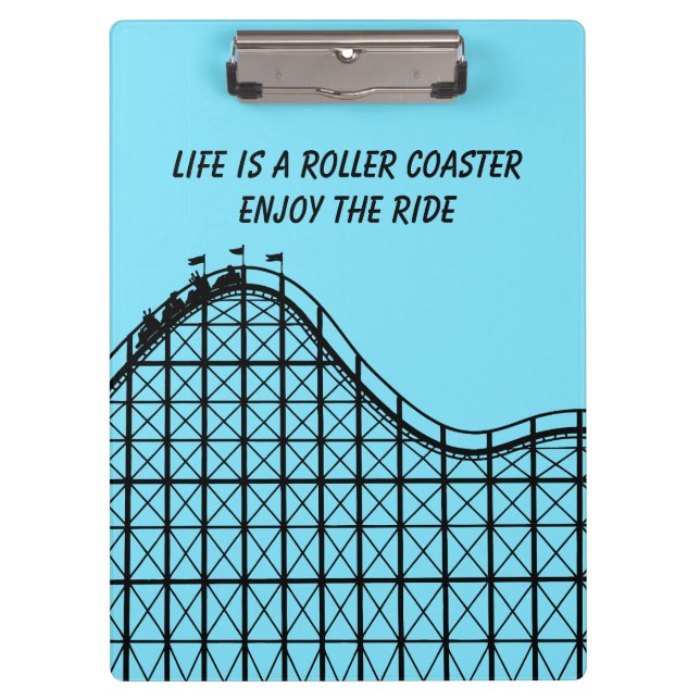 Illustrated Roller Coaster with people Clipboard (Front)