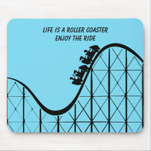Illustrated Roller Coaster with people Mouse Pad