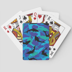 Illustrated sharks design playing cards