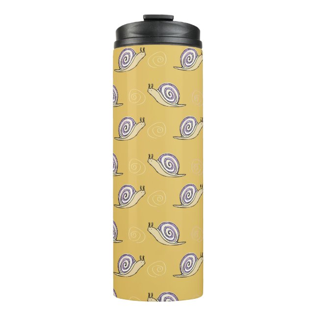 Illustrated Snails and Swirls Pattern Thermal Tumbler (Front)