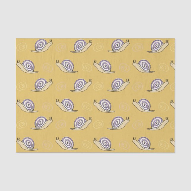 Illustrated Snails and Swirls Pattern Tissue Paper (Front)