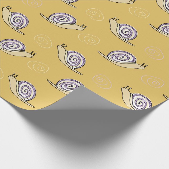 Illustrated Snails and Swirls Pattern Wrapping Paper (Corner)