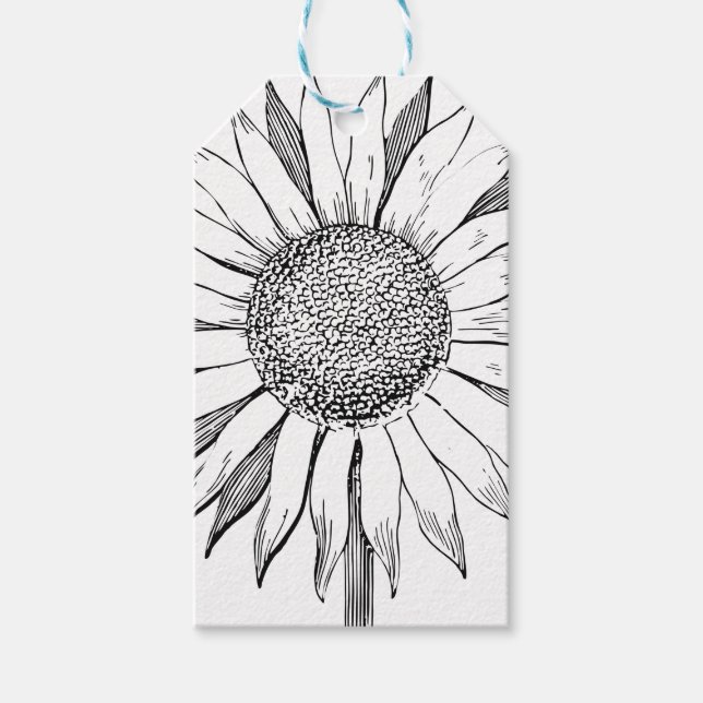 Illustrated Sunflower Gift Tags (Front)