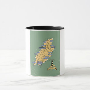 Illustrated Travel map Isle Of Man Mug
