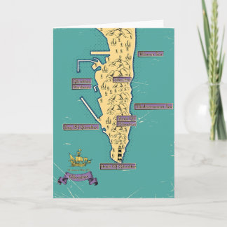 Illustrated Travel map Of Gibraltar Invitation