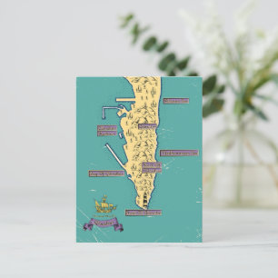 Illustrated Travel map Of Gibraltar Invitation Postcard