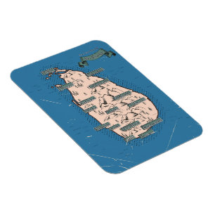 Illustrated Travel map Of Sri Lanka Magnet
