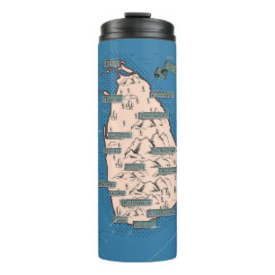 Illustrated Travel map Of Sri Lanka Thermal Tumbler