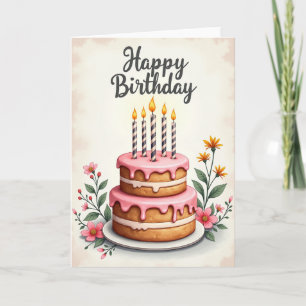 Illustrated Treat Birthday Card
