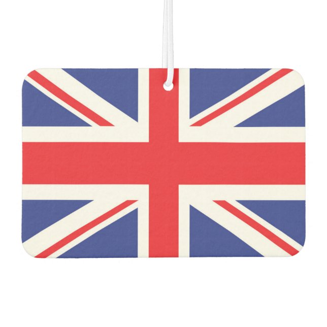 Illustrated version of the british flag car air freshener (Front)