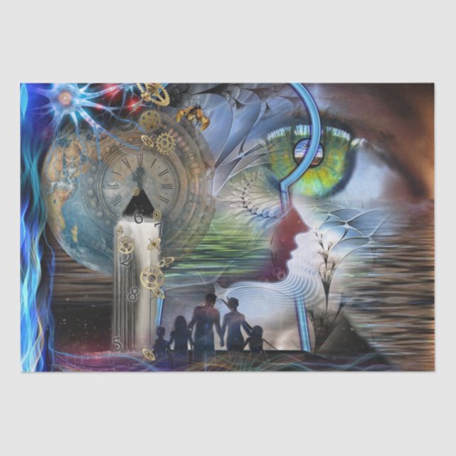 Illustrated visionary graphics wrapping paper (Front)