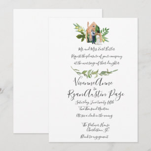 Illustrated Watercolor Black Couple Wedding Invitation