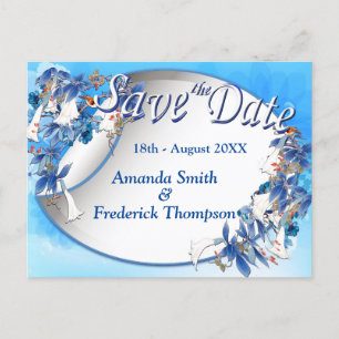 Illustrated  Watercolor  Moonflower Save the Dates Announcement Postcard