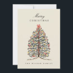 Illustrated Watercolor Victorian Christmas Tree Holiday Card<br><div class="desc">Customize with your  message for the holiday season. Original illustration by Becky Nimoy. Add a photo on the back or a message.</div>