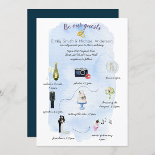 Illustrated Wedding Timeline Program Itinerary