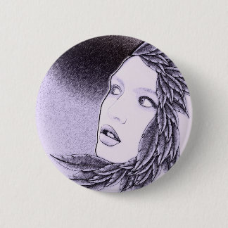 Illustrated Woman 2 Inch Round Button
