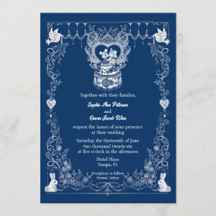 Illustrated Woodland Wedding Invitation