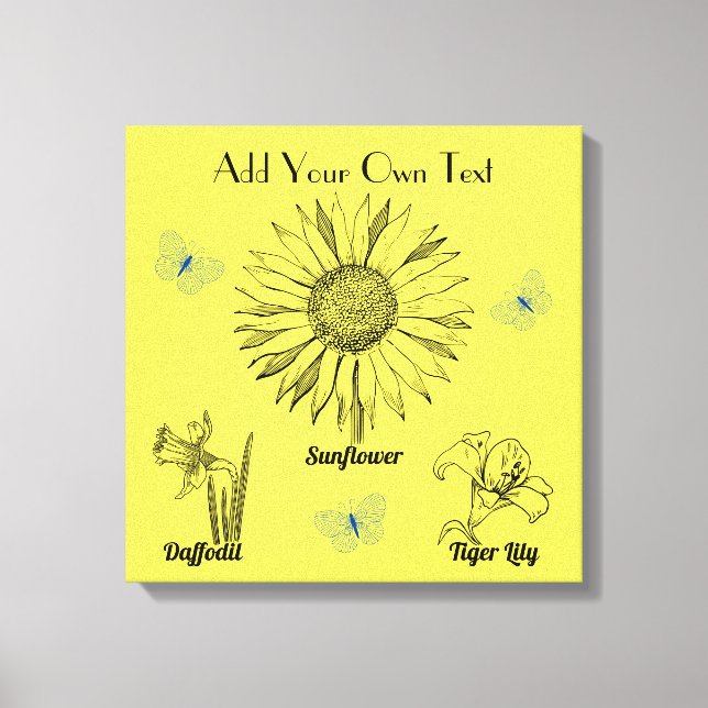 Illustrated Yellow Flowers Canvas Print (Front)