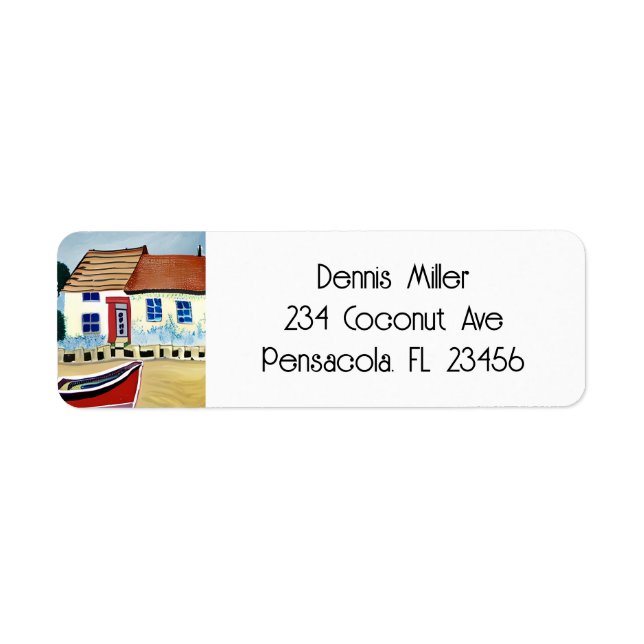 Illustration Abstraite de la maison de plage et du (Devant)