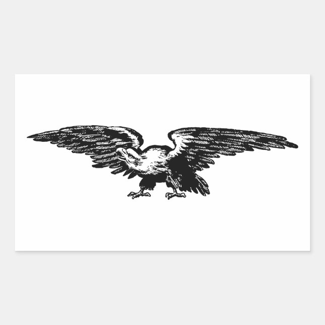 Illustration ancienne école Stickers Aigle chauve (Devant)