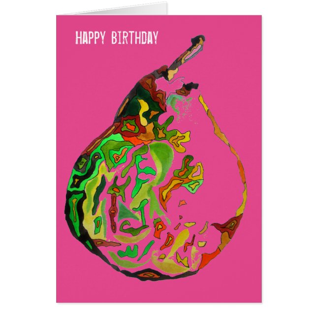 Illustration aquarelle d'art pop originale de poir (Devant)