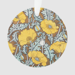 Illustration Art Nouveau Poppy Fleur Jaune