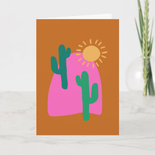Illustration artistique colorée de Boho Desert Cac