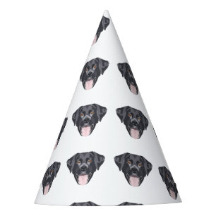 Illustration black Labrador retriever with smiles Party Hat
