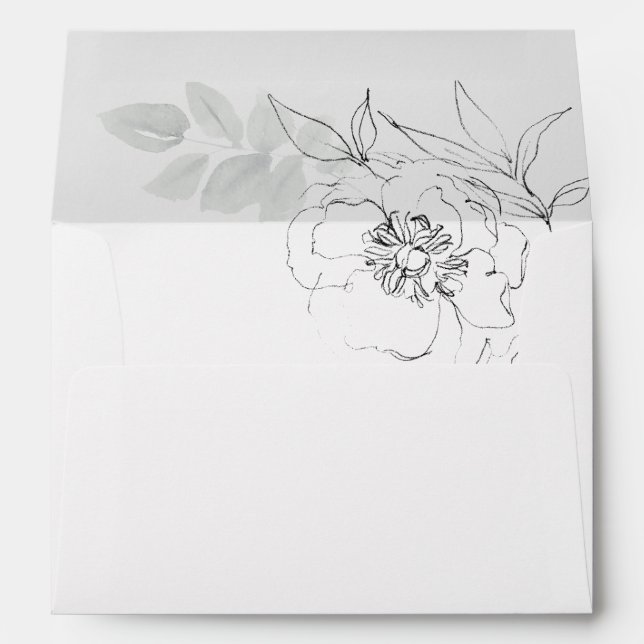 Illustration botanique 5x7 Enveloppe d'invitation (Dos (Bas))