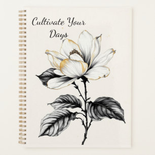 Illustration botanique dorée Magnolia vintage &