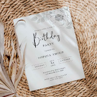 Illustration botanique Invitation de fête d'annive